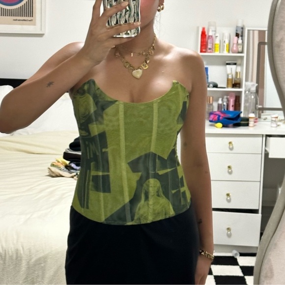 Miaou Leia Green Corset Top - Picture 2 of 9